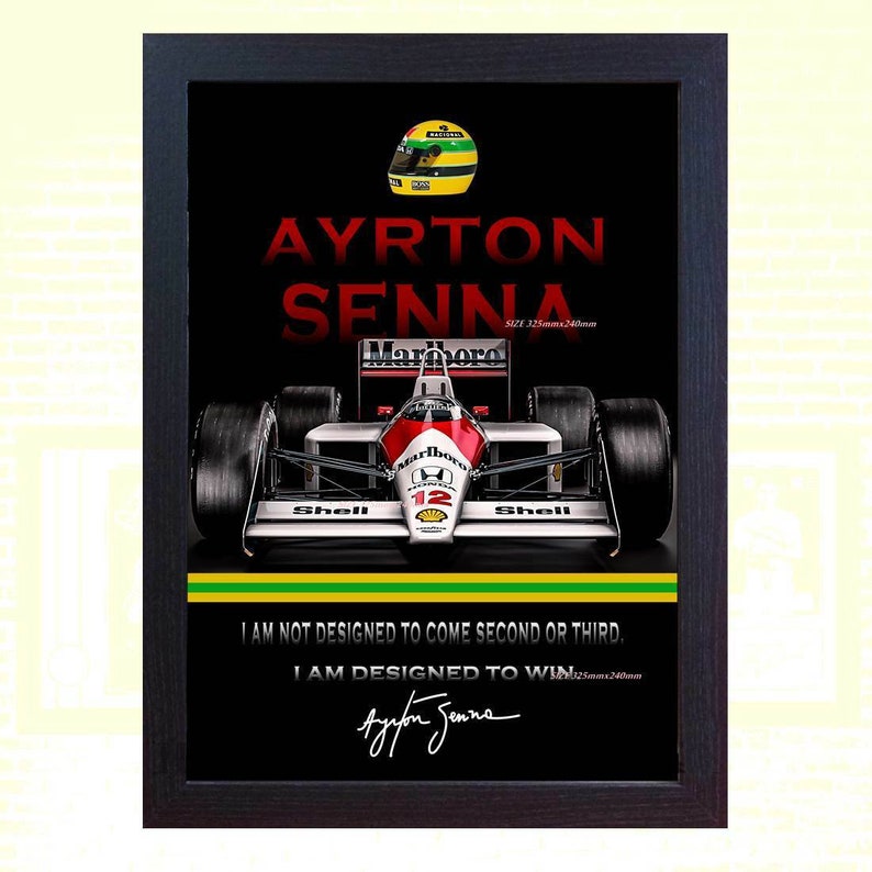 Ayrton Senna F1 no signed da Vinci Sketch Art print patent poster gift Framed