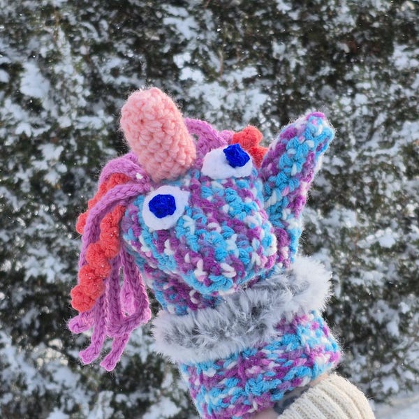 Wzór szydełkowy na rękawiczki F'U MITTENS UNICORN (dla początkujących)