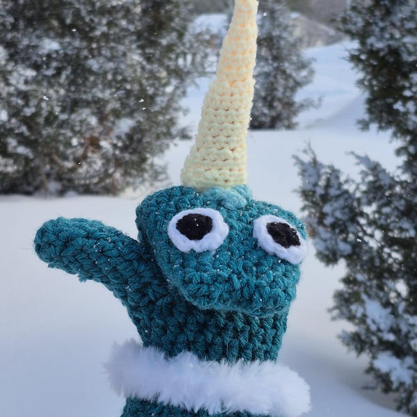 FU Mittens Narwhal Crochet Pattern