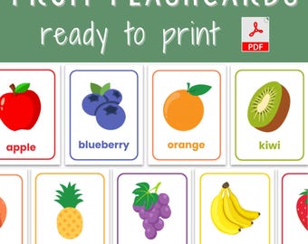 Flashcards de Frutas | Download Instantâneo | Flashcards Infantis | Flashcards Educacionais para Imprimir