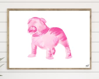 Bulldog (Pink) | Digital Print INSTANT DOWNLOAD