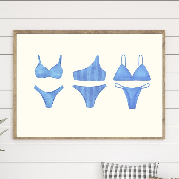 Bikinis Please (Blue) | Digital Print INSTANT DOWNLOAD