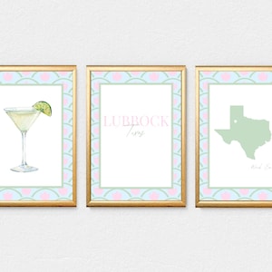 Lubbock Southern Charm Digital Prints (Blue, Pink, and Green) | Set of 3 Digital Prints | Texas Tech | College Town | INSTANT DOWNLOADS