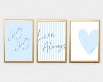 Love Always (Blue) | Set of 3 Digital Prints | Girly Decor | INSTANT DOWNLOADS