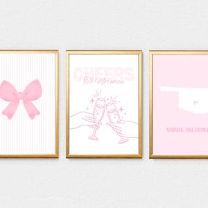 Cheers to Norman! (Pink) | Set of 3 Digital Prints | Oklahoma | College Town | INSTANT DOWNLOADS