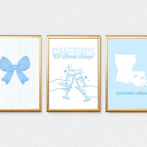 Cheers to Baton Rouge! (Blue) | Set of 3 Digital Prints | LSU | College Town | INSTANT DOWNLOADS