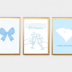 Cheers to Columbia! (Blue) | Set of 3 Digital Prints | UofSC | College Town | INSTANT DOWNLOADS