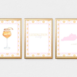 Lexington Southern Charm Digital Prints (Pink & Orange) | Set of 3 Digital Prints | UK | College Town | INSTANT DOWNLOADS