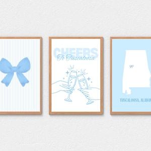 Cheers to Tuscaloosa! (Blue) | Set of 3 Digital Prints | Alabama | INSTANT DOWNLOADS