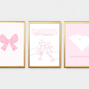 Cheers to Columbia! (Pink) | Set of 3 Digital Prints | UofSC | College Town | INSTANT DOWNLOADS