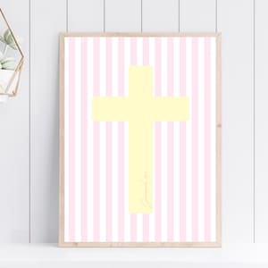 Jeremiah 29:11 - Striped Bible Verse Digital Print (Pink and Yellow) | Christian Print | INSTANT DOWNLOAD