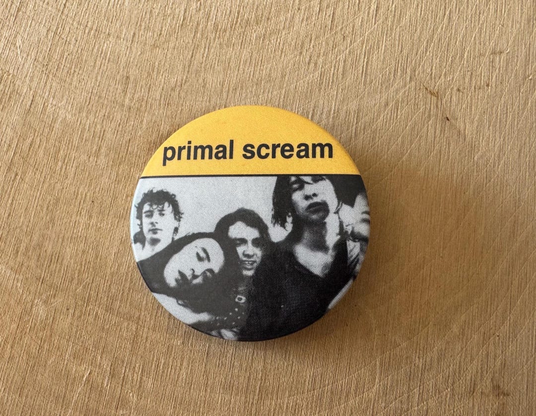 Primal Pin True Vintage 90s Primal Scream Photo Pinback Pin Button - Etsy