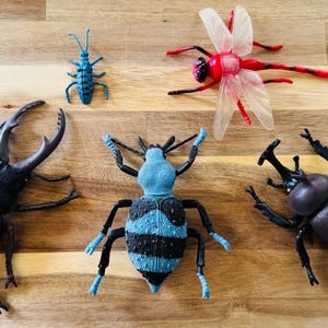 Oversized Plastic Insect Models Toys Figures Beetles and Dragonfly