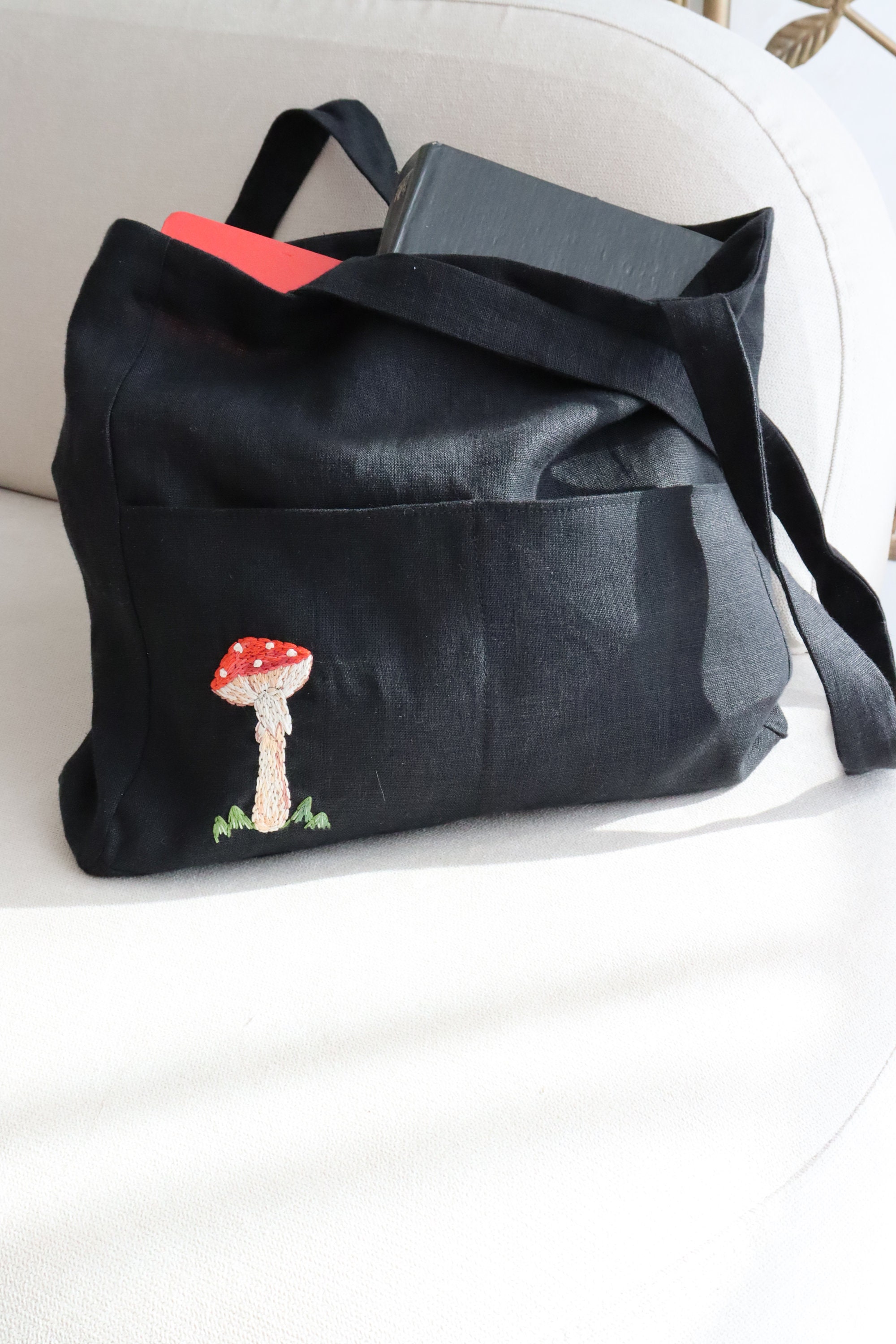 Weekender Tasche / Leinentasche / bestickte Tragetasche / | Etsy