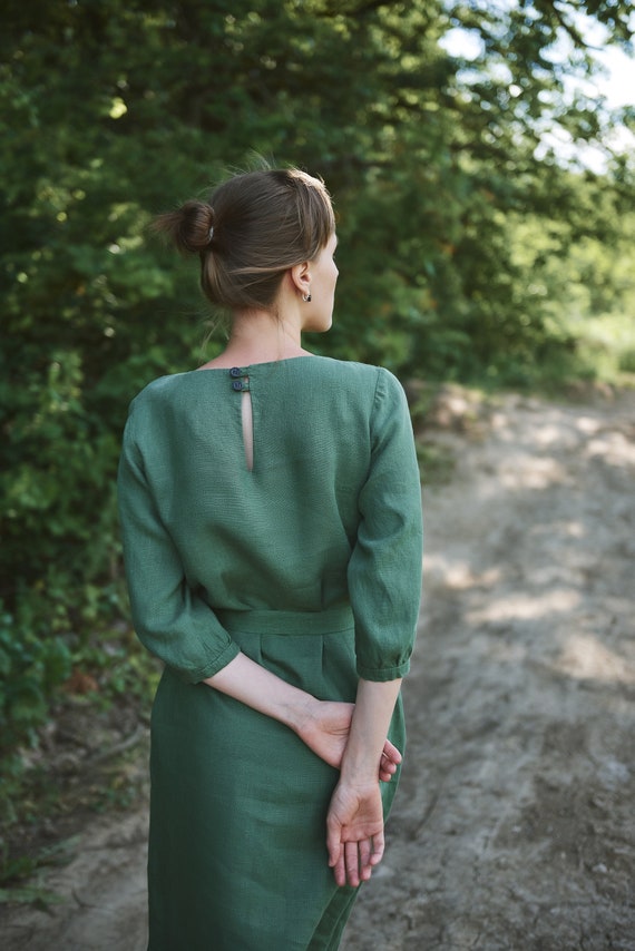 linen wedding guest dress