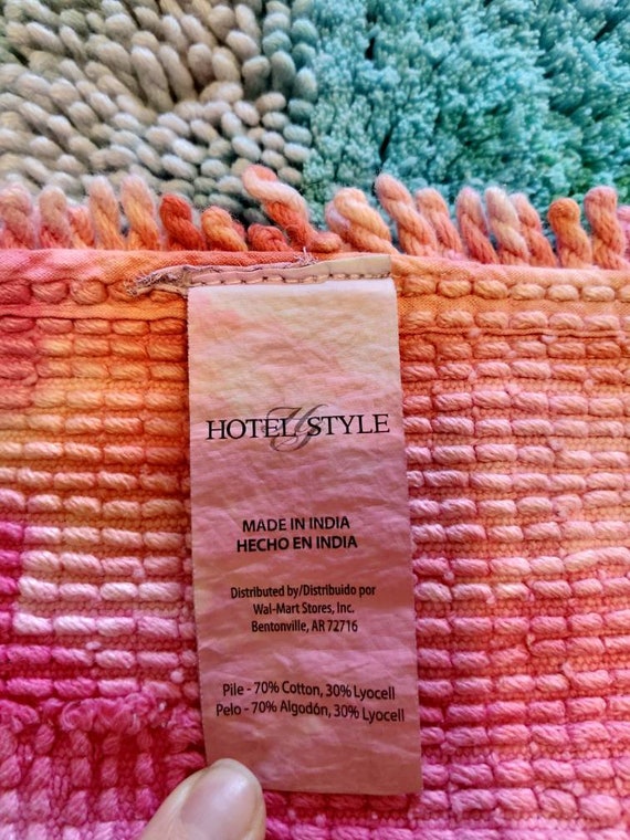 Ice Dyed Cotton Plush Rainbow Neon Bright Bath Mat Rug Unique Etsy