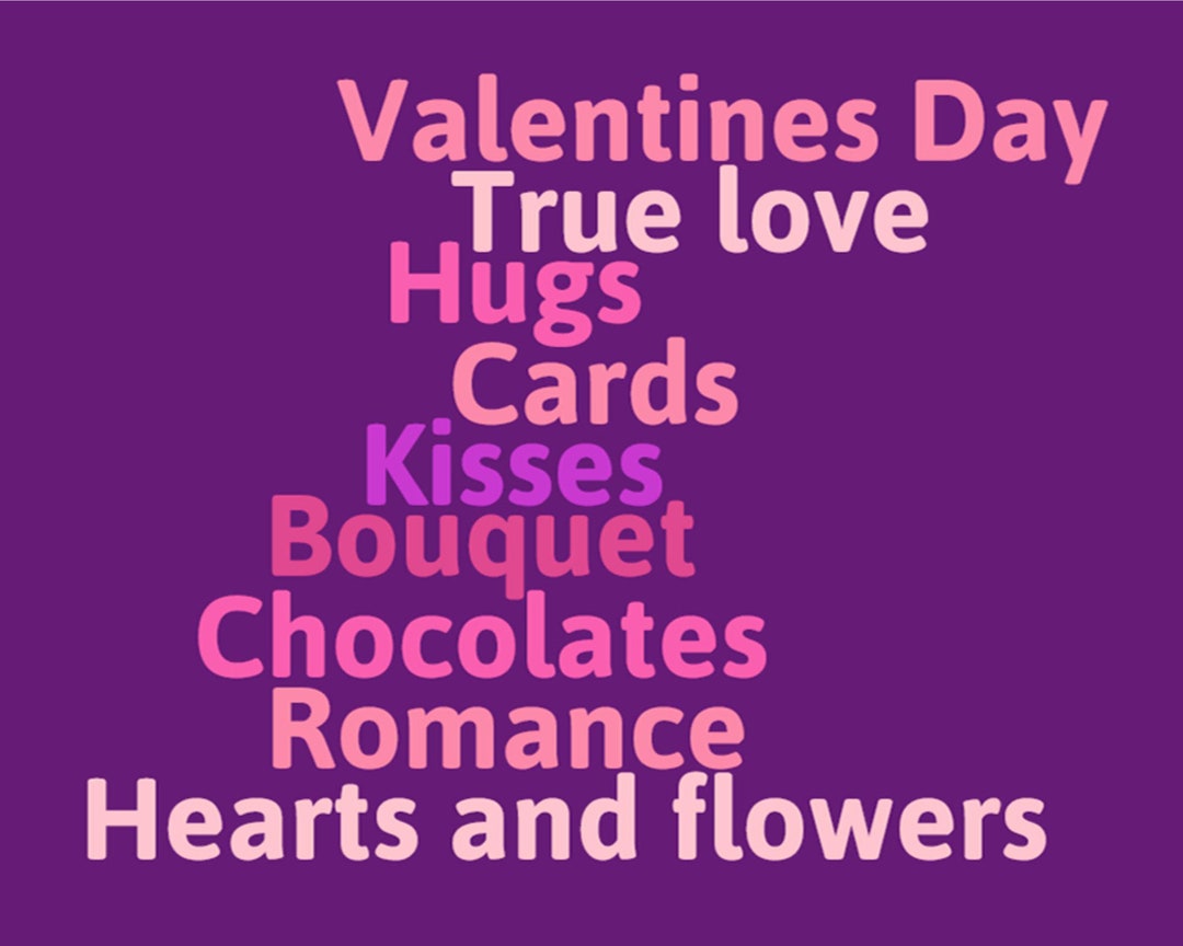 Printable Valentine's Day Word Cloud Word Art - Etsy