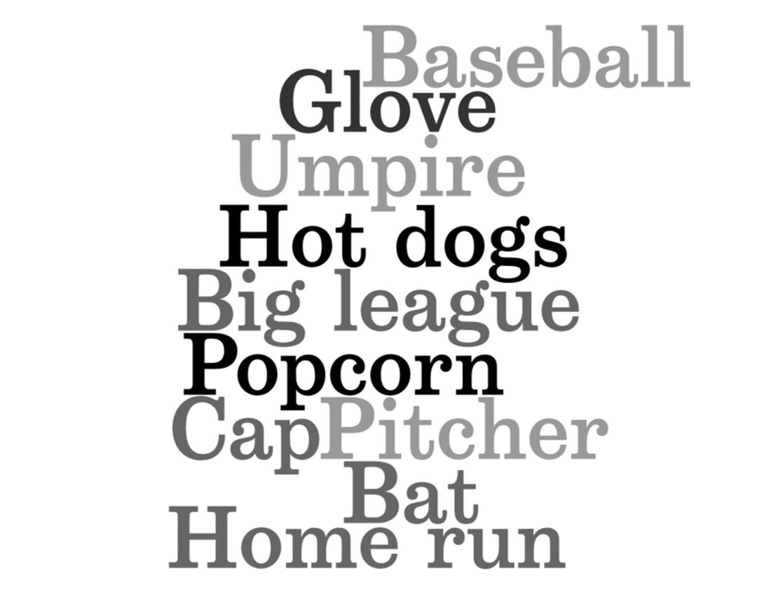 Printable Baseball Word Art Word Cloud - Etsy