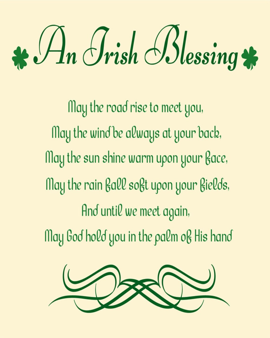 An Irish Blessing Print-wishing You Much HAPPINESS and PROSPERITY! - Etsy