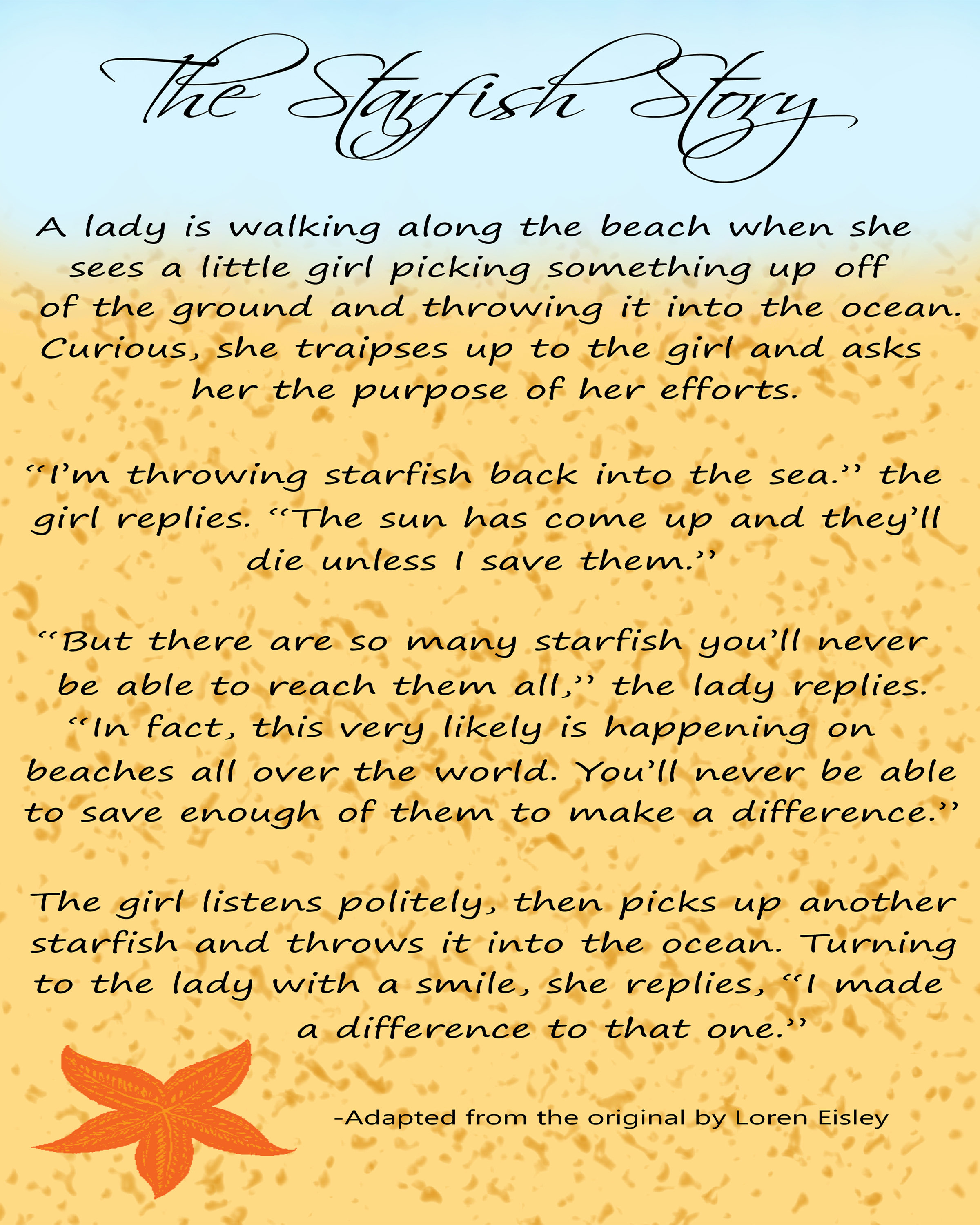 Free Printable Starfish Poem