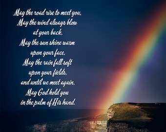 NEW! An Irish Blessing, art print, digital download, rainbow, blessing, prayer, Christian