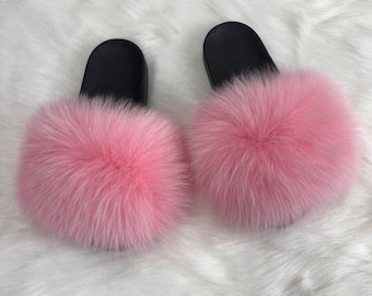 pink brown white fur slides