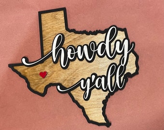 Howdy y’all! Texas sign, deep in the heart