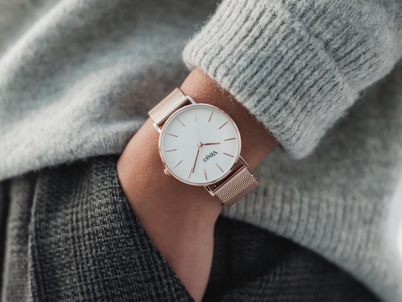 Mesh watch rose gold cheap