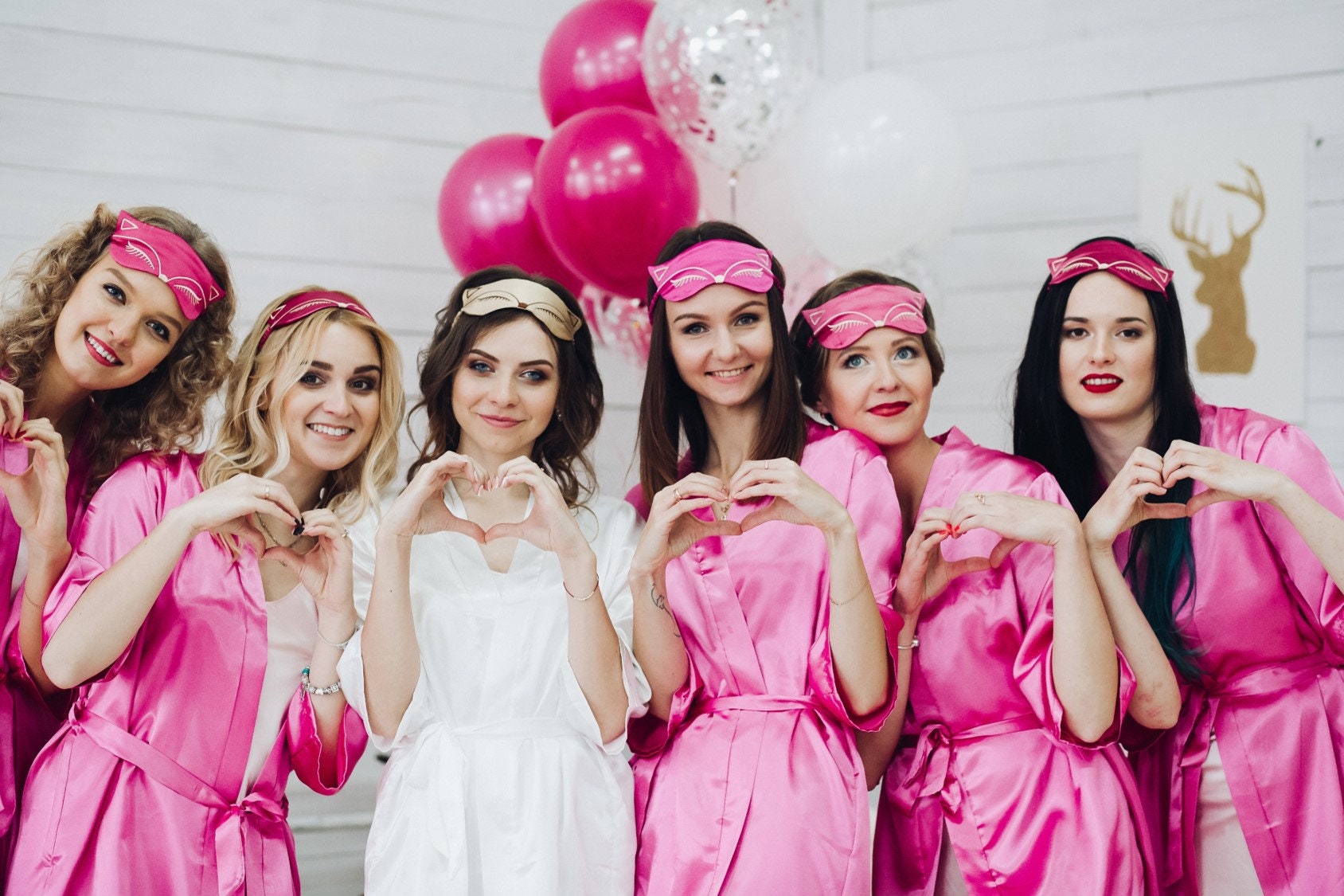 pink bride robe