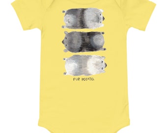 Keeshond Baby One Piece Bodysuit Short Sleeve Fur Potato Wolf Spitz Dog Lover Keeshonden