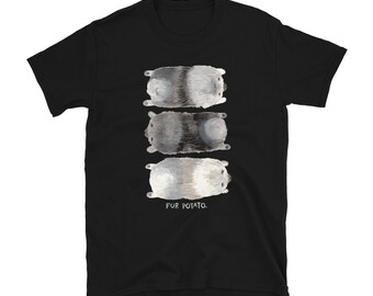 Fur Potato Keeshond Sploot Unisex T-Shirt Illustration Dog Tee Wolf Spitz Dog Puppy
