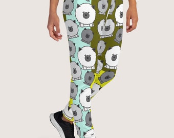 Frank the Keeshond Womens Fleece Joggers Sweatpants Dog Illustration Print Streetwear Wolf Spitz