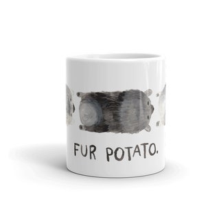 Fur Potato Keeshond Mug Sploot Coffee Tea Ceramic 11 oz 15 oz Dog Wolf Spitz Illustration