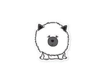Frank the Keeshond Sticker Decal Wolf Spitz Dog Breed Illustration