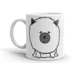 Frank the Keeshond Mug Coffee Tea Ceramic 11 oz 15 oz Dog Wolf Spitz Illustration