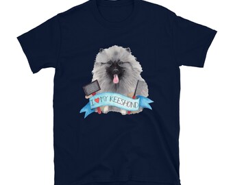 I Love My Keeshond Unisex T-Shirt Dog Puppy Illustration Wolf Spitz Fur Baby