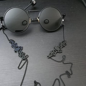 Gothic Glasses Chain Black, Silver, Gold, Bronze Bats for Costumes and Cosplay