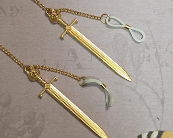 Gothic Sword Pendant Glasses Chain