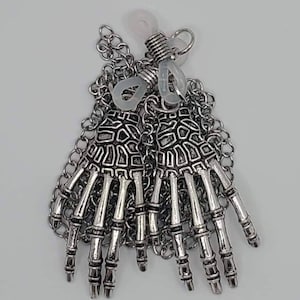 Gothic Skeleton Hands Pendant Glasses Mask Chain