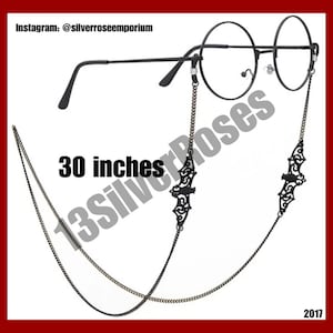 Gothic Bat Jewelry Pendant Glasses Chain- For Costumes, Halloween, Cosplay, Every Day Use