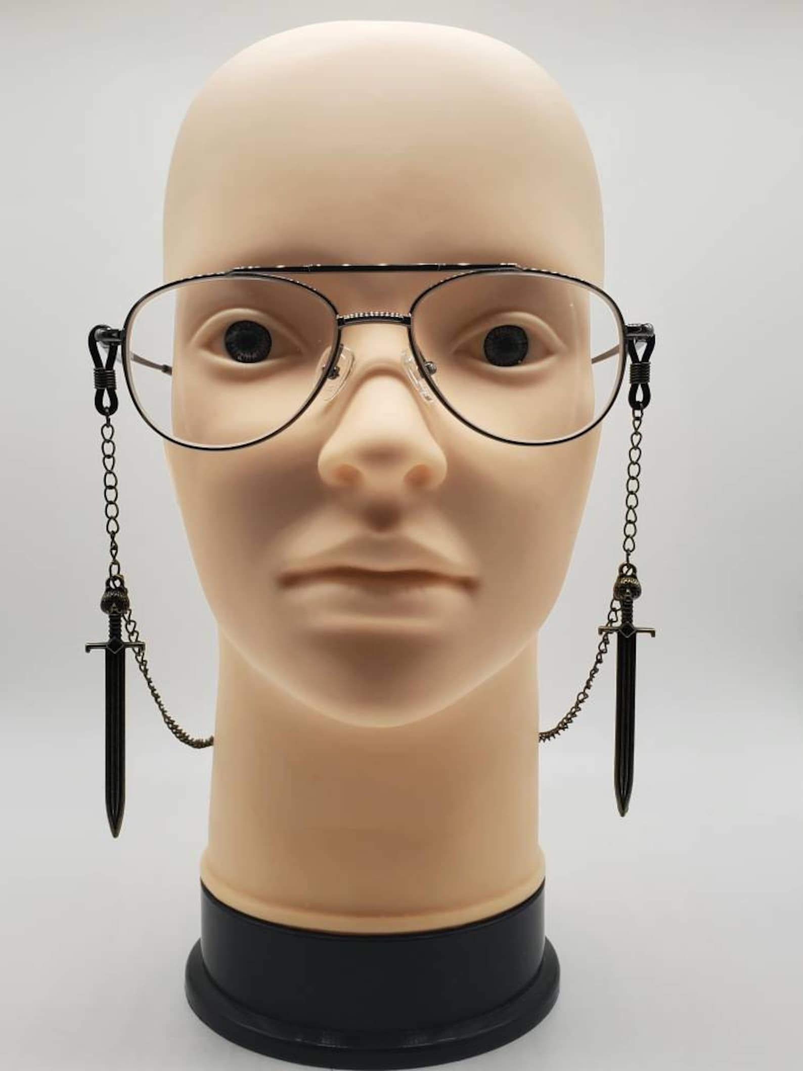 Gothic Sword Pendant Glasses Mask Chain Etsy