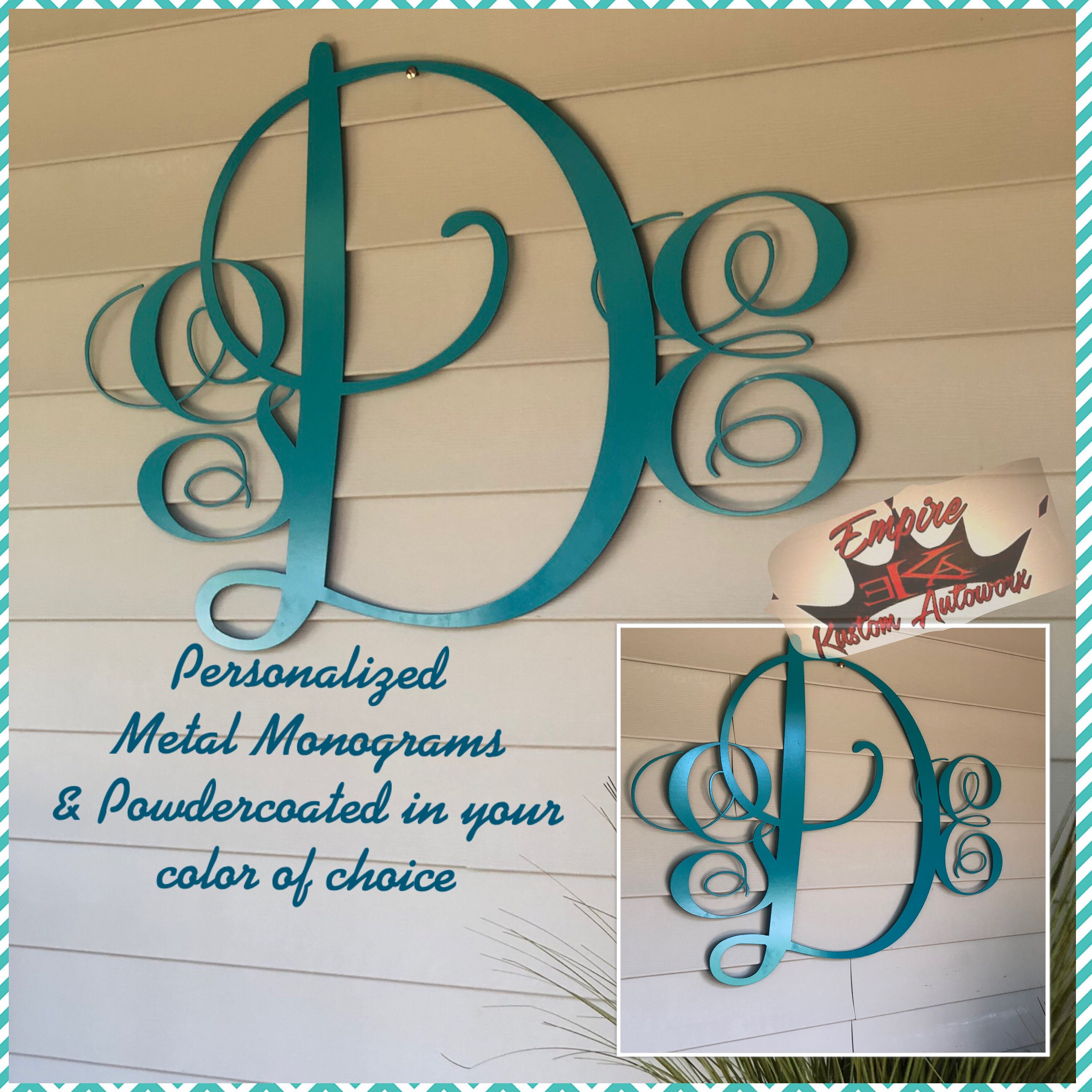 Personalized Monogram Metal Art Etsy