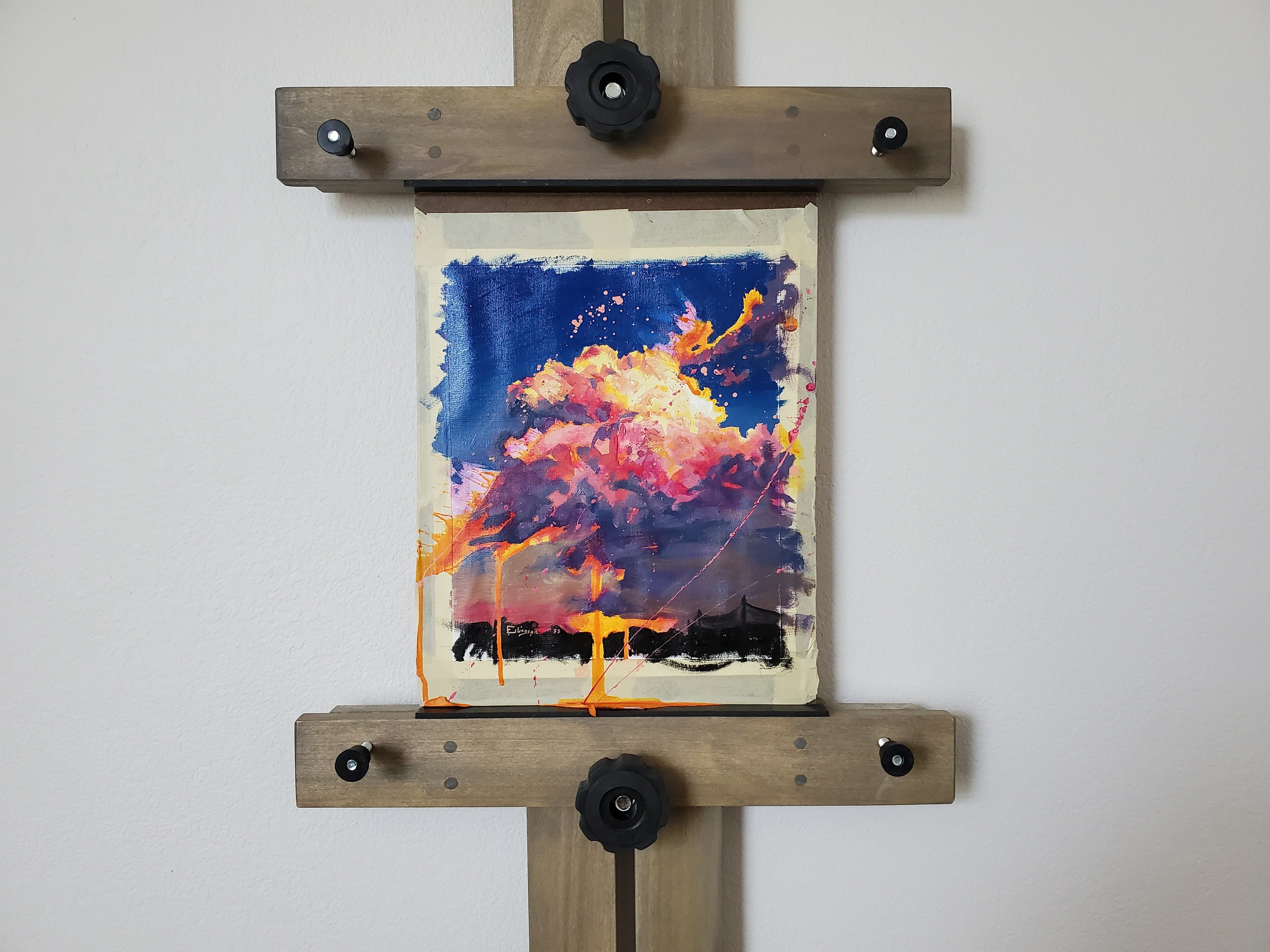 Wall Easel Artist Easel Painting Easel 24 Large Wood Etsy