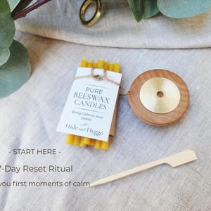 Meditation Candle Set, 20 Minute Burn, Pure Beeswax Mindfulness Candles, Hygge Ritual Holder image 5