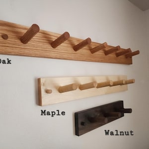 Wood Peg Rail, Peg Coat Rack, Coat Hanger, Hat Rack, Hanging Rack, Wooden Coat Hooks, Wall Organizer, Jacket Hooks, Bag Holder