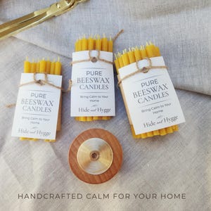 Meditation Candle Set, 20 Minute Burn, Pure Beeswax Mindfulness Candles, Hygge Ritual Holder image 3