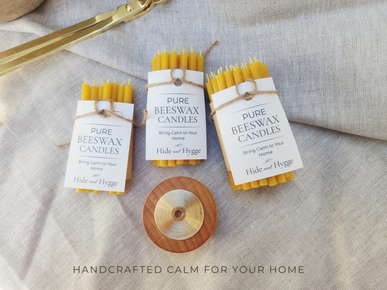 Meditation Candle Set, 20 Minute Burn, Pure Beeswax Mindfulness Candles, Hygge Ritual Holder image 3