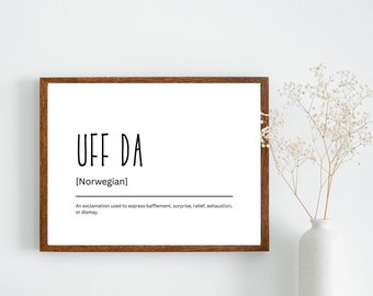 Uff Da Definition Print: Lustiges norwegisches Wandbild (Digitaler Download)
