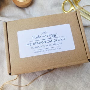 Meditation Candle Set, 20 Minute Burn, Pure Beeswax Mindfulness Candles, Hygge Ritual Holder image 16