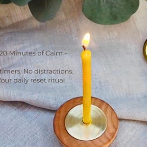 Meditation Candle Set, 20 Minute Burn, Pure Beeswax Mindfulness Candles, Hygge Ritual Holder image 2